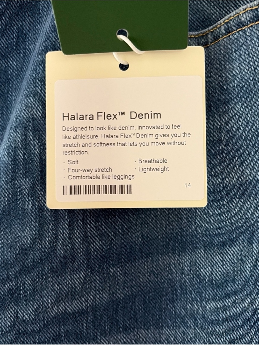 HALARA Flex High Rise Wide Leg Cropped Cuffed Stretch Blue Denim Jeans P L NWT - Picture 7 of 11